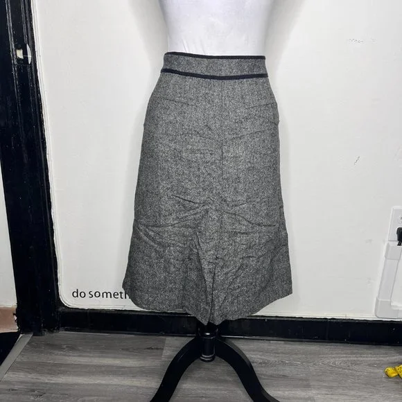 Ann Taylor Loft 87% Wool Gray Skirt Size 6 - Picture 3 of 9